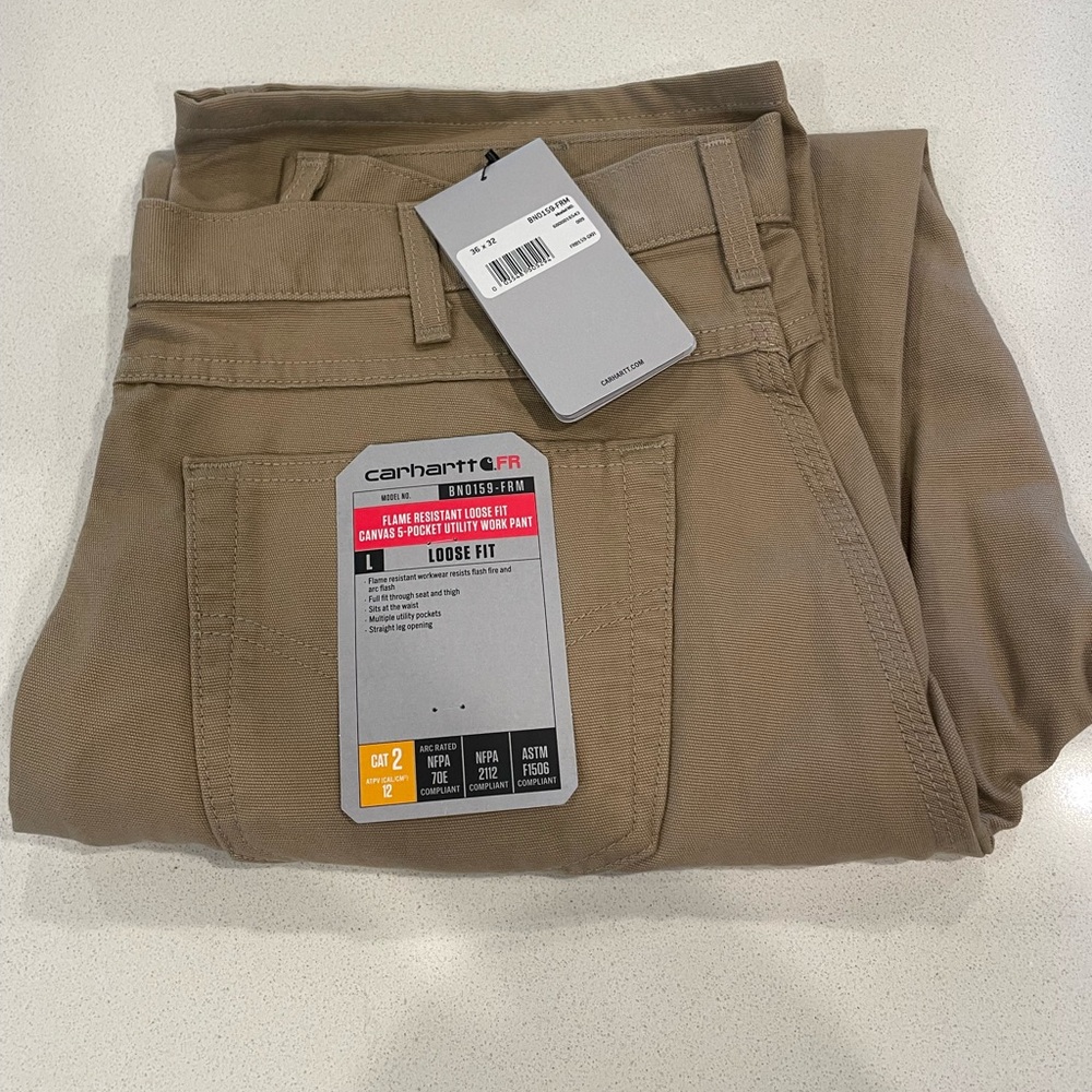 Carhartt Arc Rated Fire Resistance Pants 2112 Cat 2 Loose Fit size 36x32